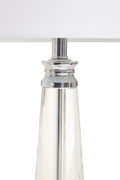 Lincoln Clear Crystal Table Lamp With Chrome Base