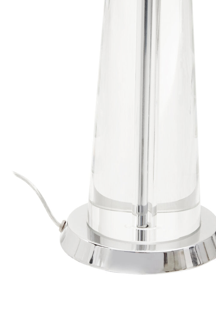 Lincoln Clear Crystal Table Lamp With Chrome Base
