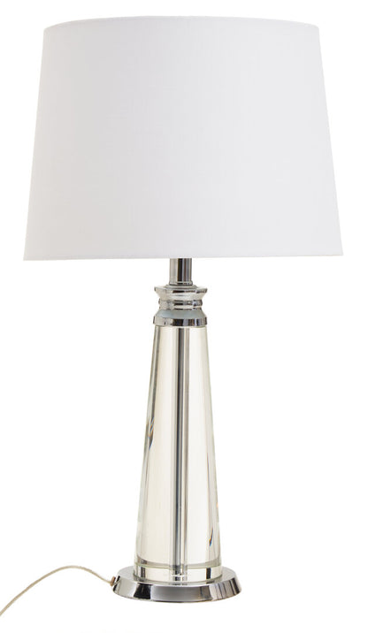 Lincoln Clear Crystal Table Lamp With Chrome Base