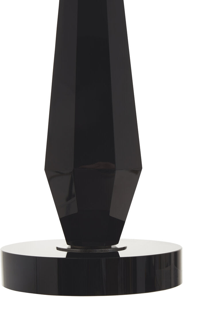 Milan Black Crystal Table Lamp With Metal Base