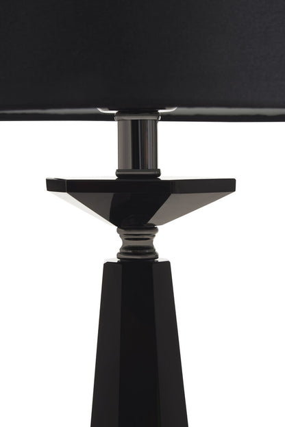 Milan Black Crystal Table Lamp With Metal Base