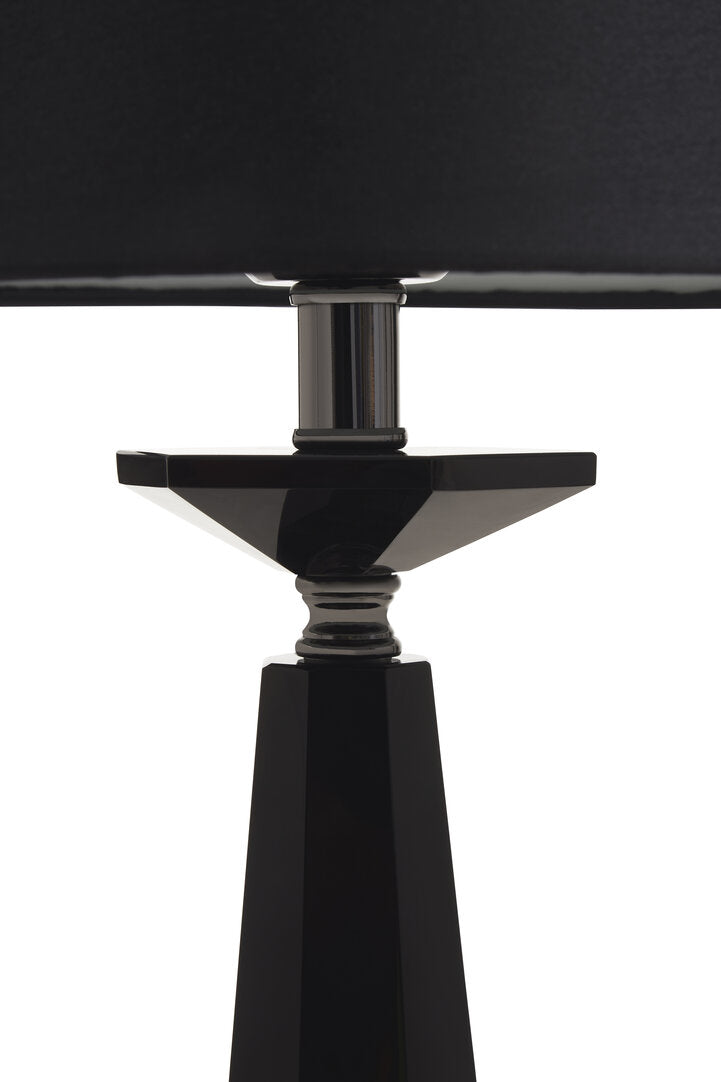 Milan Black Crystal Table Lamp With Metal Base