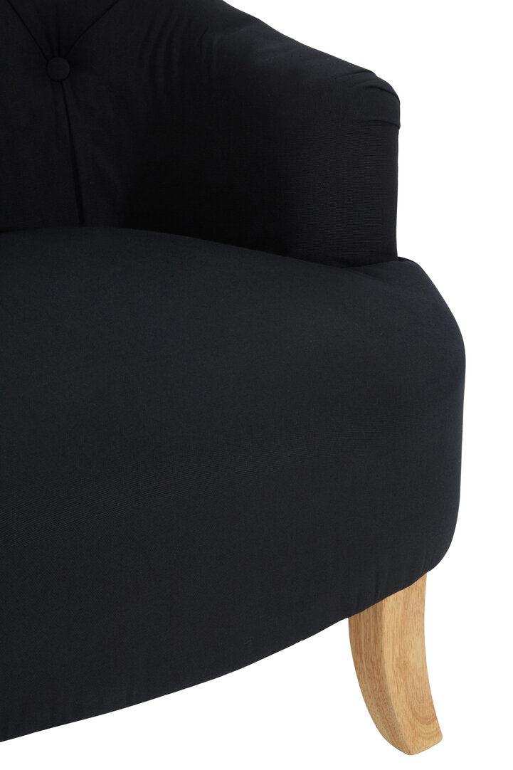 Granada Black Cotton Armchair