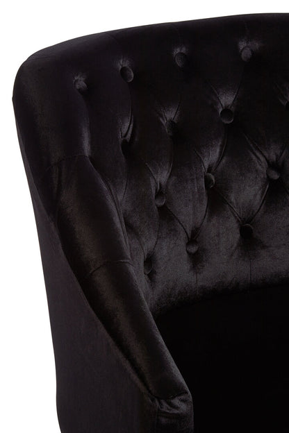 Aurora Black Velvet Chair