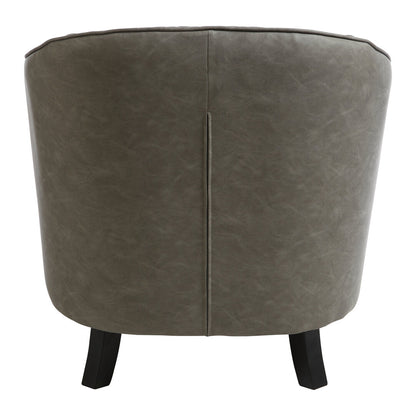 Whitby Grey Faux Leather Tub Chair With Footstool