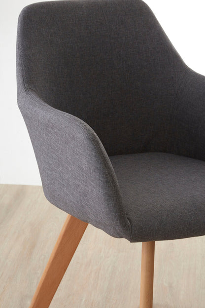 Richmond Grey Fabric Chair With Wood Legs