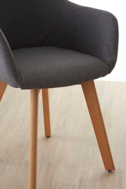 Richmond Grey Fabric Chair With Wood Legs