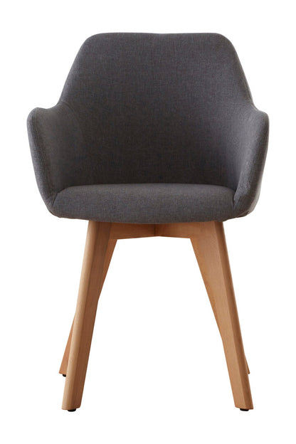 Richmond Grey Fabric Chair With Wood Legs