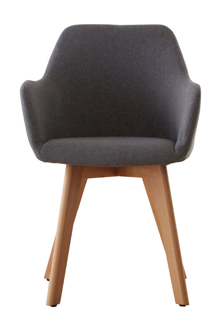 Richmond Grey Fabric Chair With Wood Legs