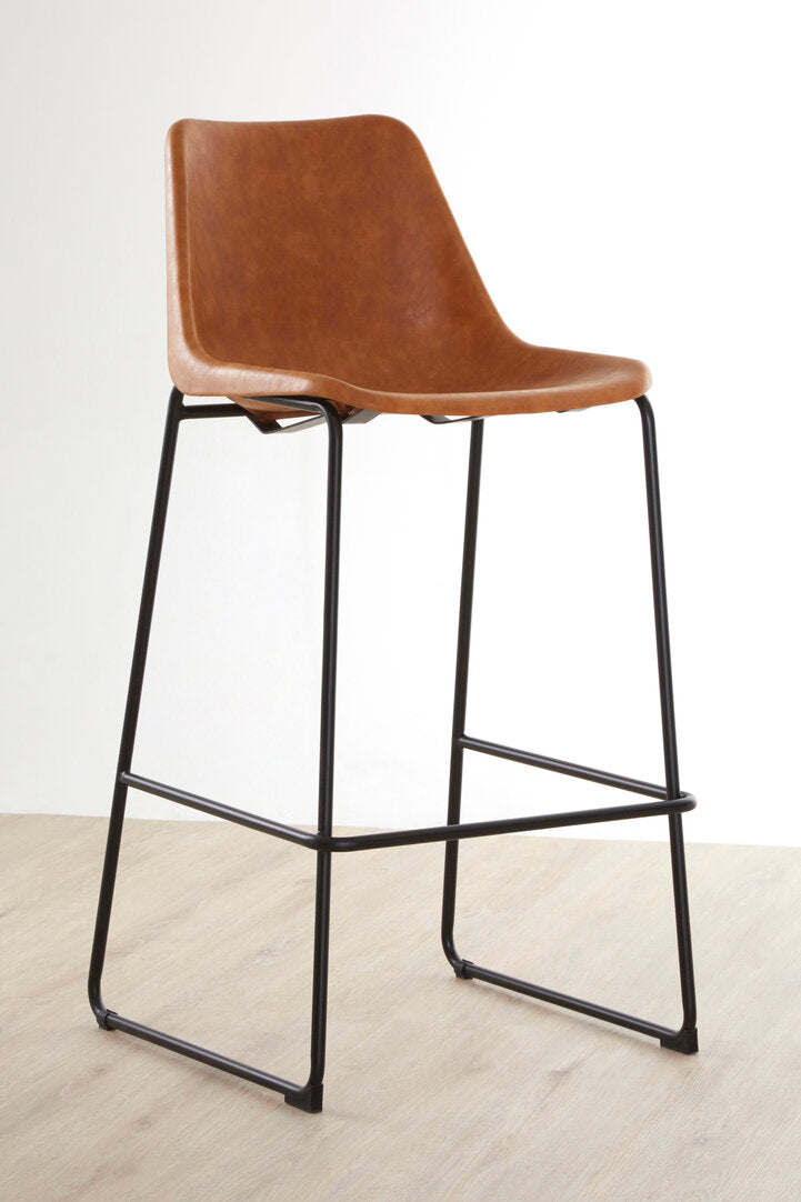 Devon Camel Bar Chair With Black Legs