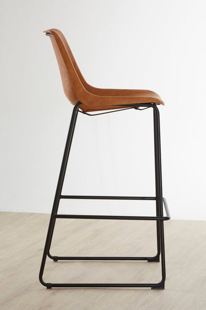 Devon Camel Bar Chair With Black Legs