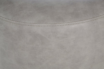 Devon Ash Grey Faux Leather Pouffe