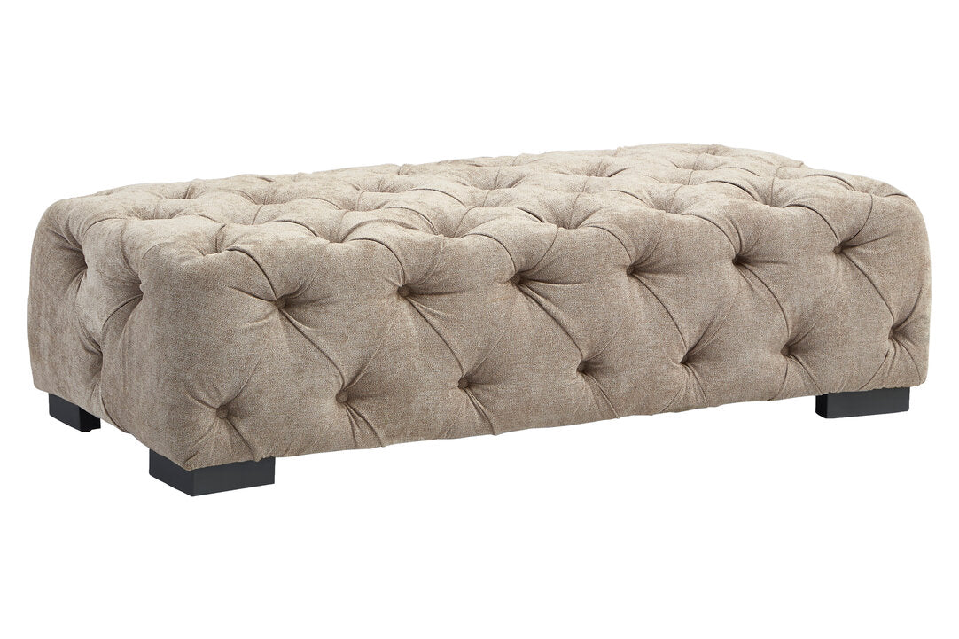 Kensington Natural Fabric Tufted Stool