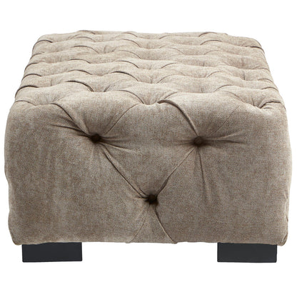 Kensington Natural Fabric Tufted Stool