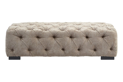 Kensington Natural Fabric Tufted Stool