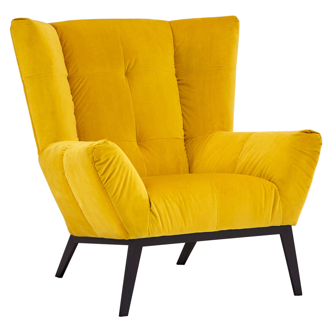 Belgravia Yellow Fabric Armchair