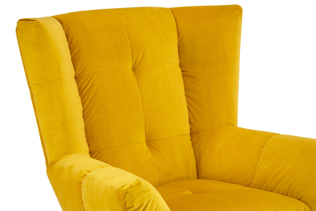 Belgravia Yellow Fabric Armchair