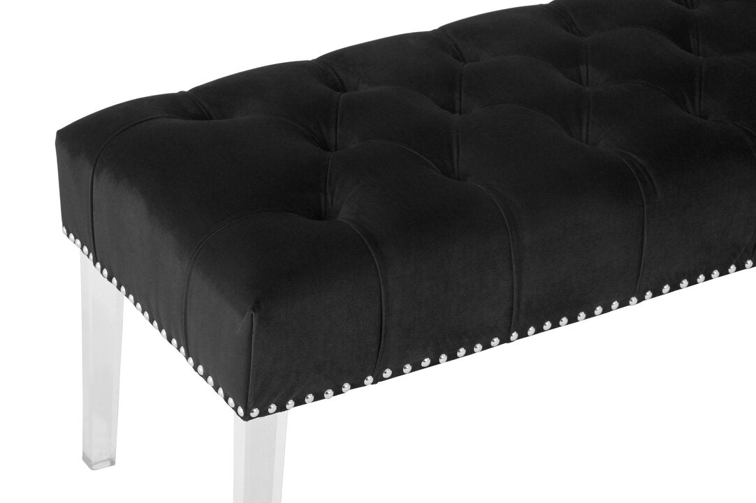 Sorrento Black Velvet Bench