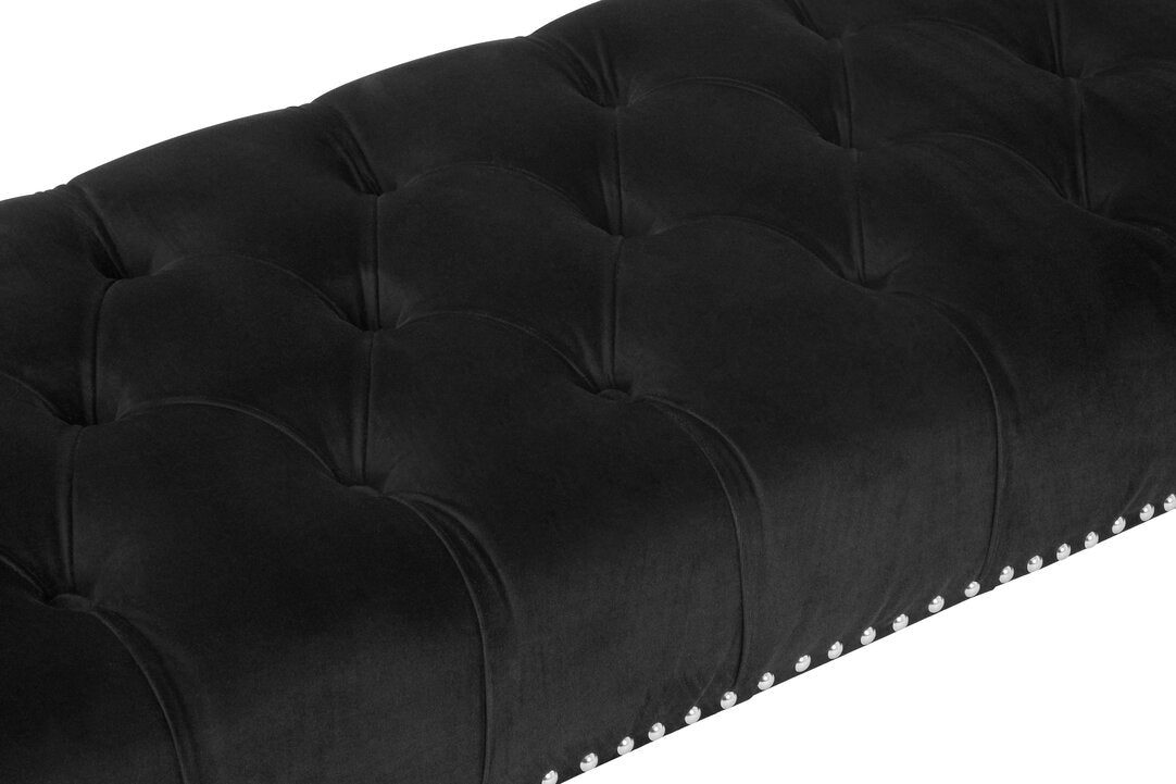 Sorrento Black Velvet Bench