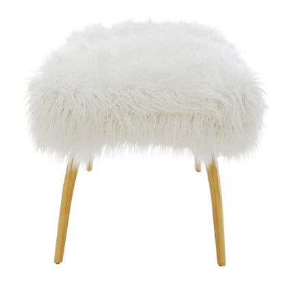 Sorrento Fur Effect Bench with Gold Legs
