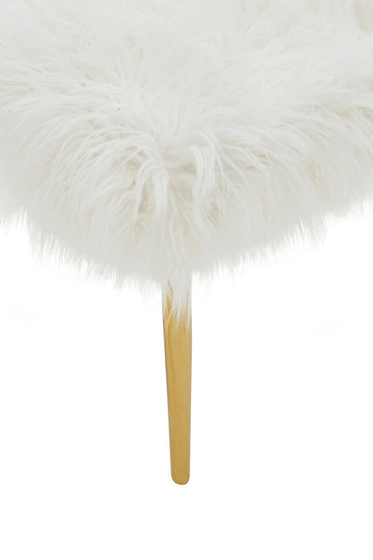 Sorrento Fur Effect Bench with Gold Legs