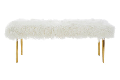 Sorrento Fur Effect Bench with Gold Legs