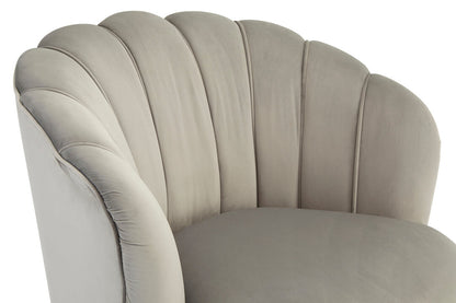 Florence Grey Velvet Chair With Gold Wood Legs