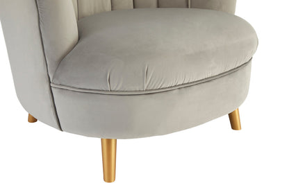 Florence Grey Velvet Chair With Gold Wood Legs