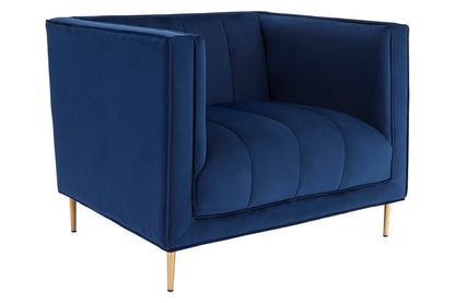 Monaco Deep Blue Velvet Armchair