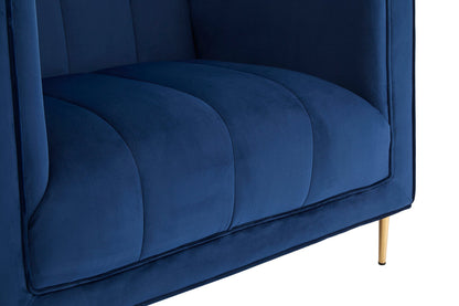 Monaco Deep Blue Velvet Armchair
