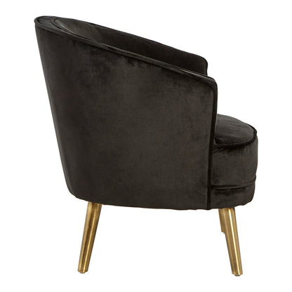 Como Black Velvet Round Chair