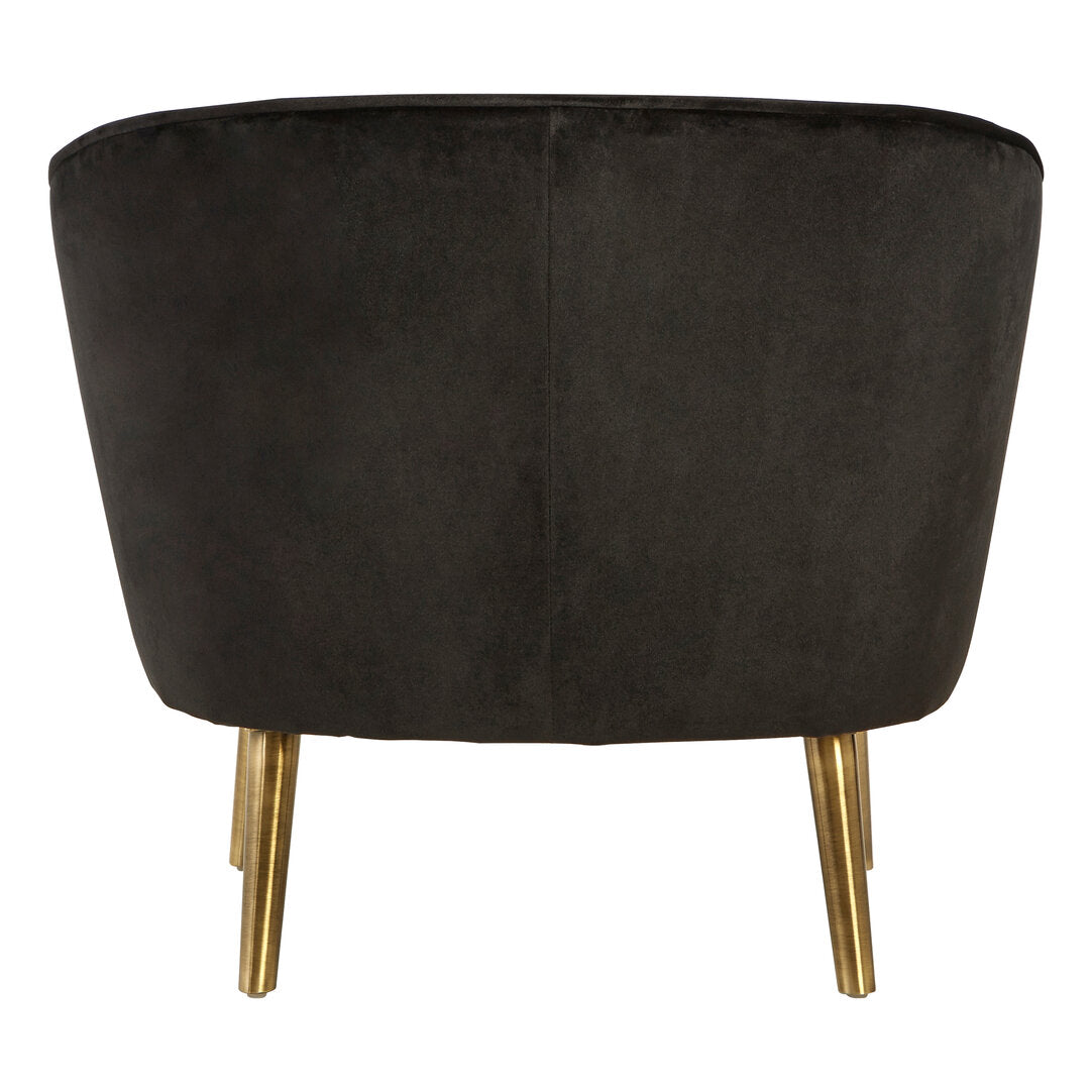 Como Black Velvet Round Chair