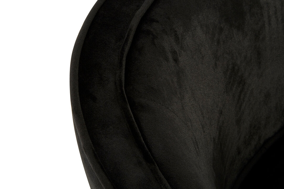 Como Black Velvet Round Chair