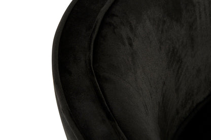 Como Black Velvet Round Chair