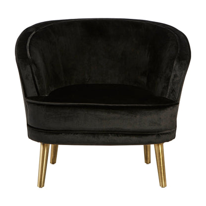 Como Black Velvet Round Chair