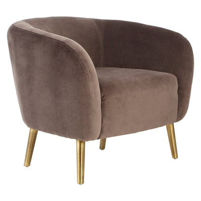Como Grey Velvet Round Armchair