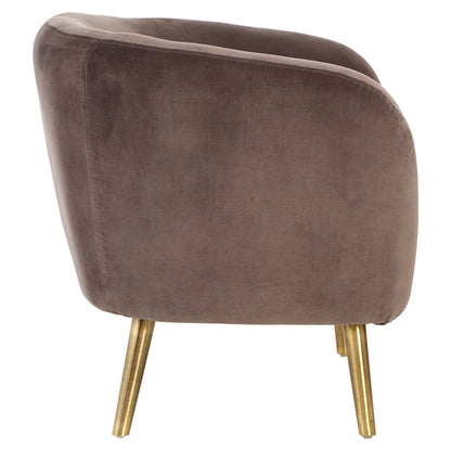 Como Grey Velvet Round Armchair
