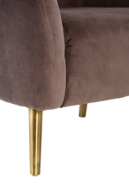 Como Grey Velvet Round Armchair