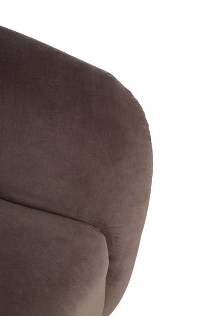 Como Grey Velvet Round Armchair
