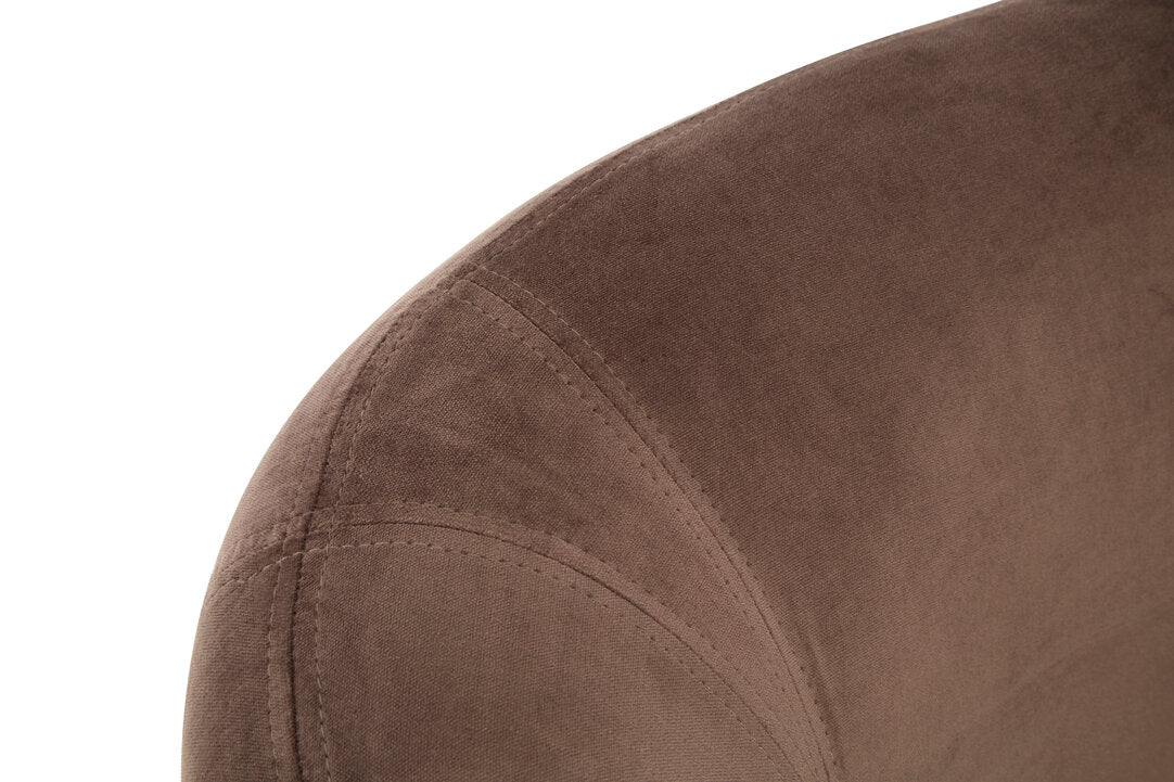 Como Grey Velvet Round Armchair