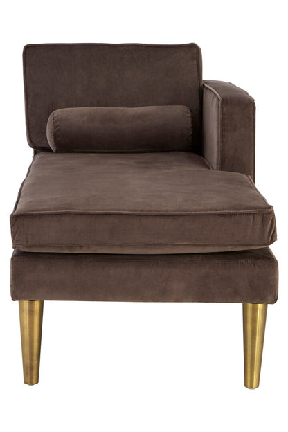 Como Grey Velvet Left Hand Chaise Longue