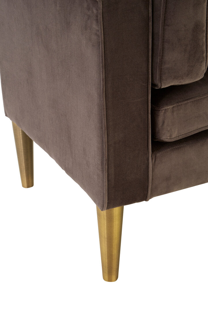 Como Grey Velvet Left Hand Chaise Longue