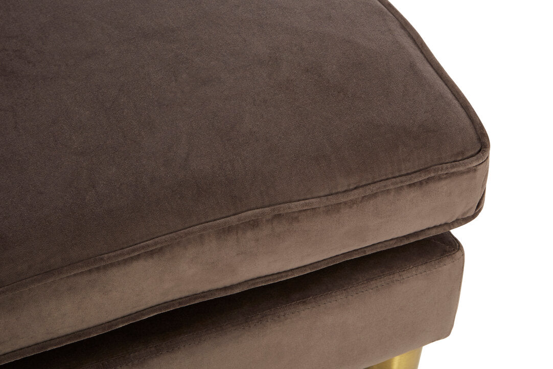 Como Grey Velvet Left Hand Chaise Longue