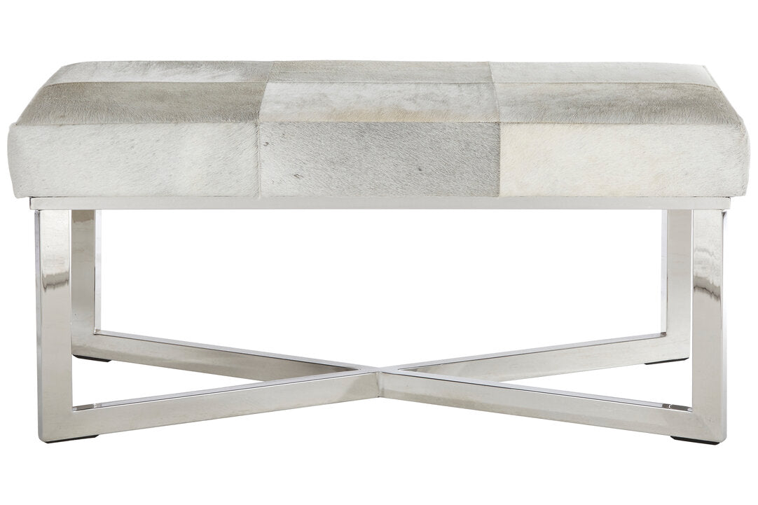 Vienna Townhouse Grey Leather Bench