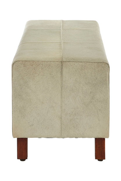 Vienna Townhouse Natural Leather Bench With Wood Legs