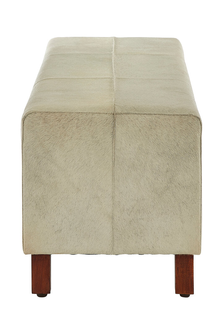 Vienna Townhouse Natural Leather Bench With Wood Legs