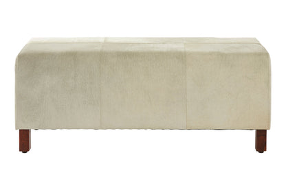 Vienna Townhouse Natural Leather Bench With Wood Legs