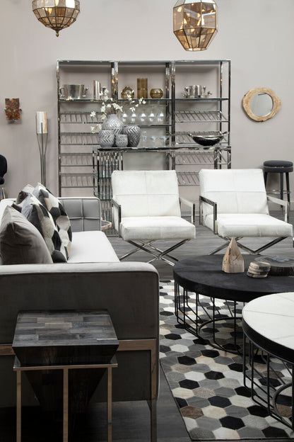 Vienna Townhouse Genuine Grey Leather Chair