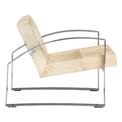 Vienna Townhouse Hairon Leather Chair With Steel Legs