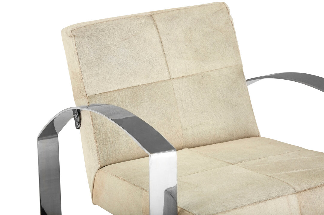 Vienna Townhouse Hairon Leather Chair With Steel Legs